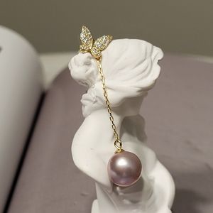 Gold or Silver butterfly earrings, Pearl Earrings